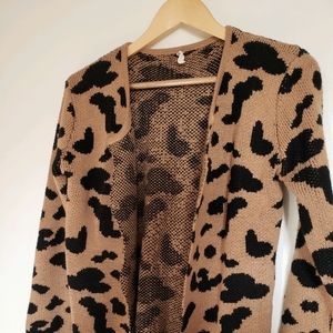 POL • Animal Print Open Cardigan Sweater